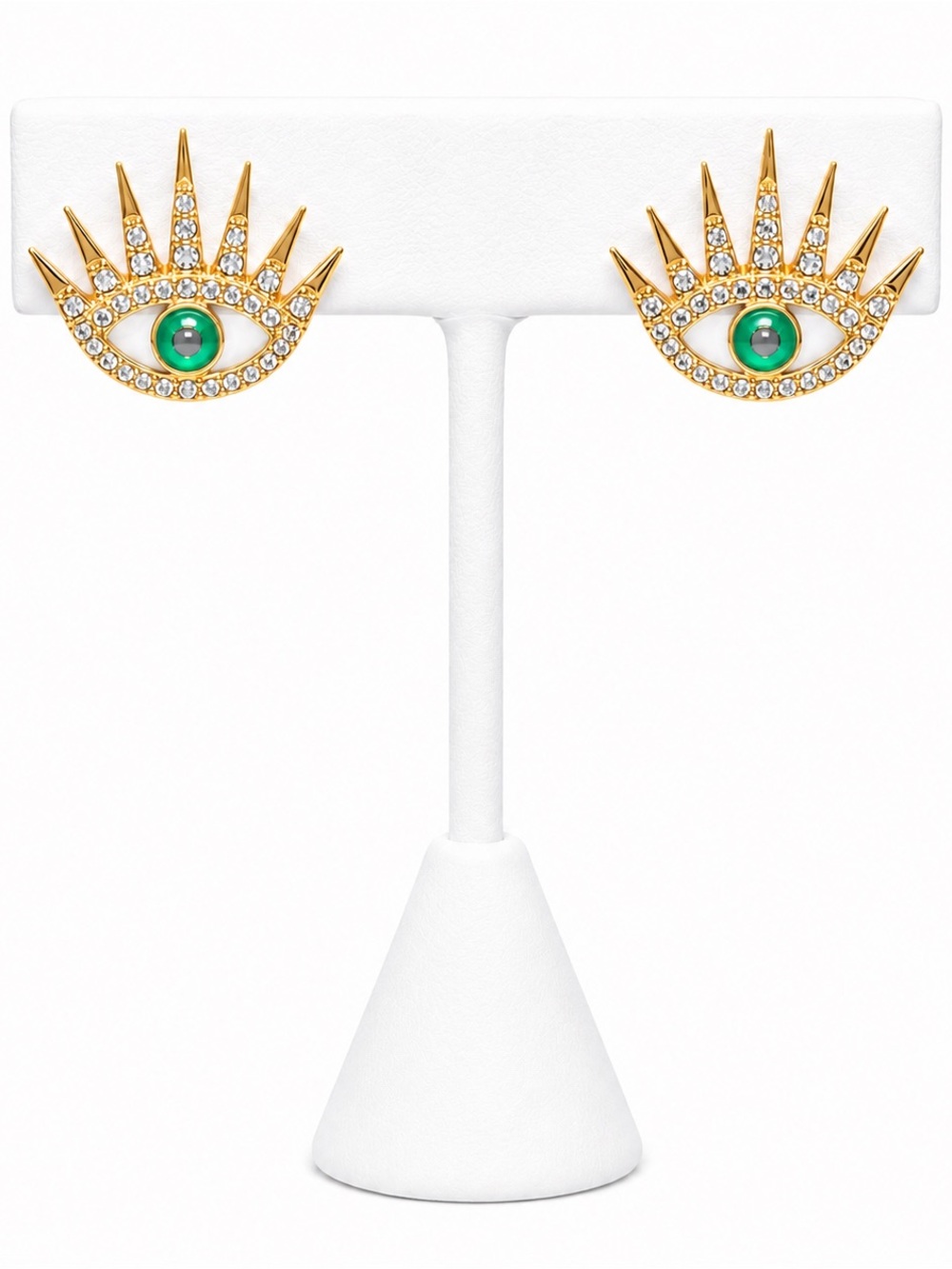 Evil eye crystal stud earrings